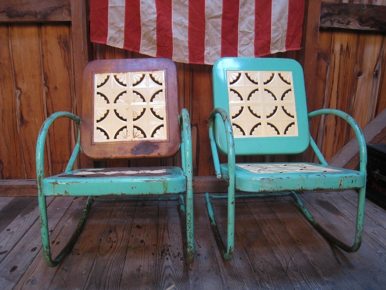 Outdoor Metal Rocking Chair Awesome Vintage 1950s Metal Lawn Porch Regarding Vintage Metal Rocking Patio Chairs 