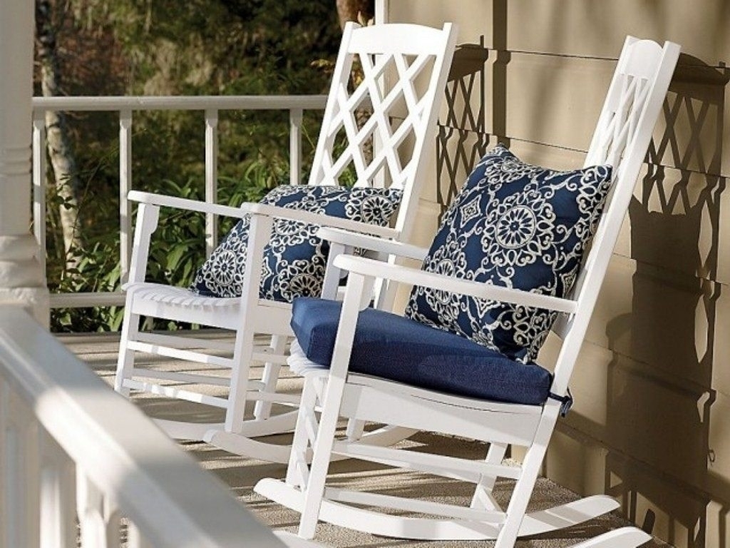 Peachy Yellow Acapulco Rocking Chair Khazana Home Austin Furniture Within Rocking Chair Cushions For Outdoor (Photo 1 of 15)