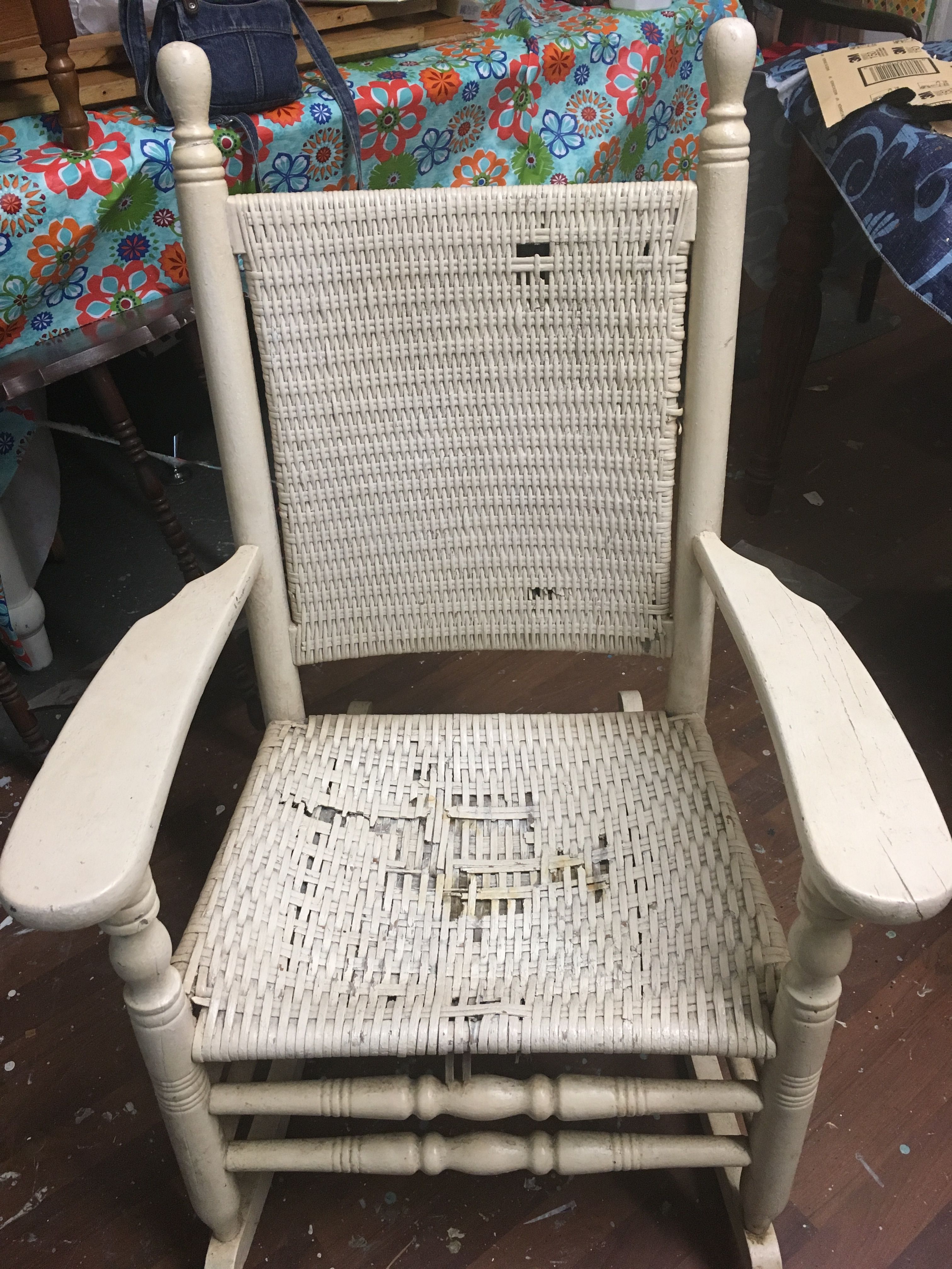 Restoring Old Wicker Rocking Chair | Ginger's Attic With Regard To Vintage Wicker Rocking Chairs (View 12 of 15)