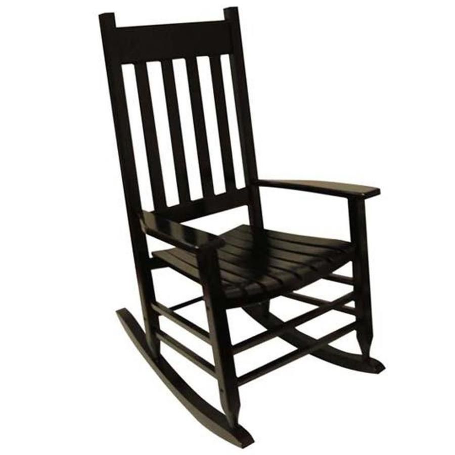 Shop Black Acacia Patio Rocking Chair At Lowes Regarding Outside In Rocking Chairs For Patio (View 6 of 15)