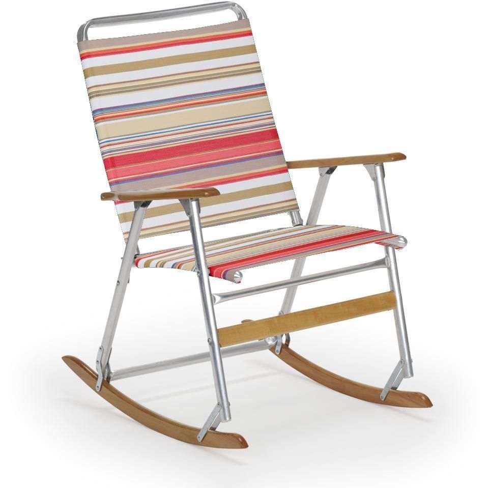 Telescope Casual Telaweave Folding Aluminum Rocking Beach Chair Intended For Folding Rocking Chairs (Photo 14 of 15)