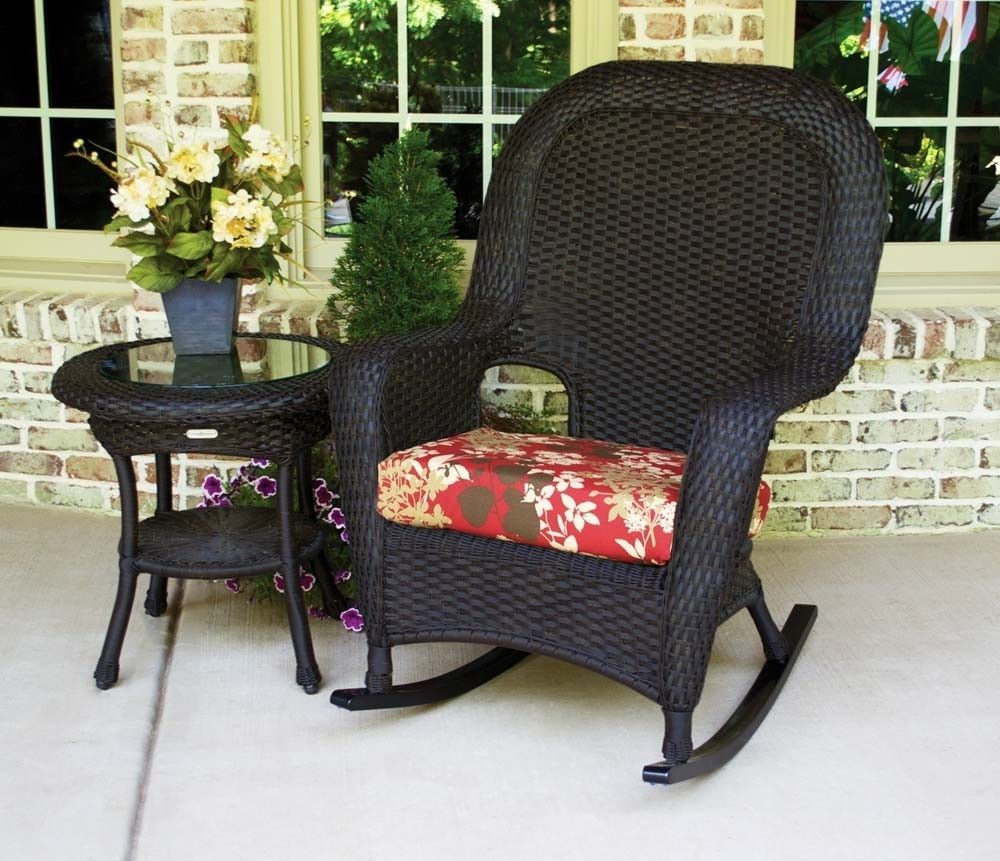 Tortuga Outdoor Lexington Wicker 2 Piece Rocker And Side Table Set Intended For Patio Rocking Chairs Sets (View 8 of 15)