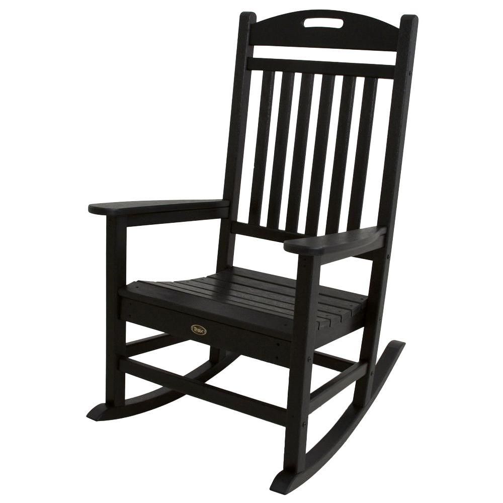 Trex Outdoor Furniture Yacht Club Charcoal Black Patio Rocker With Plastic Patio Rocking Chairs (Photo 11 of 15)