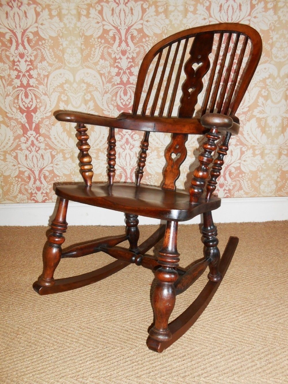 Victorian High Back Windsor Rocking Chair | 304225 | Sellingantiques Intended For Victorian Rocking Chairs (View 10 of 15)