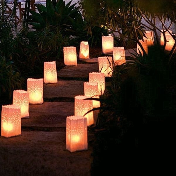 1500pcs/lot Heart Light Holder Luminaria Paper Lantern Candle Bag With Outdoor Paper Lanterns (Photo 5 of 15)