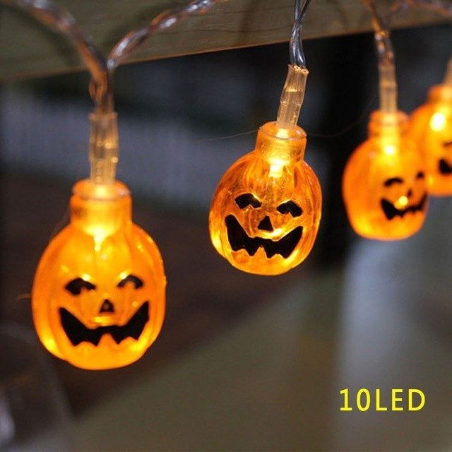 3d Pumpkin Lantern Stip Led String Light Halloween Decor 10led Throughout Outdoor Pumpkin Lanterns (Photo 1 of 15)
