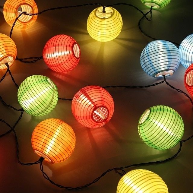Aliexpress : Buy Solar Lantern String Lights 20 Lanterns For Within Outdoor Orange Lanterns (View 8 of 15)