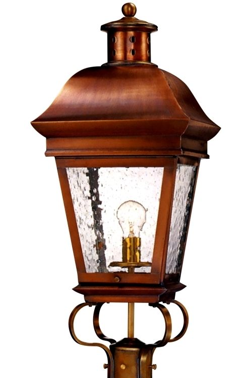 American Legacy Post Mount Colonial Copper Lantern Light Throughout Outdoor Post Lanterns (View 5 of 15)