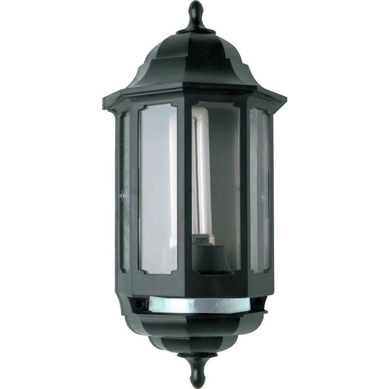 Asd Half Lantern Photocell Low Energy Polycarbonate 9w Black Photocell With Outdoor Lanterns With Photocell (View 7 of 15)