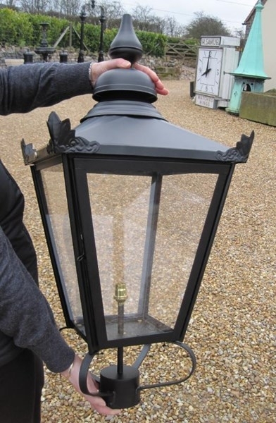 Black Square Antique Garden Outdoor Lantern Regarding Antique Outdoor Lanterns (Photo 1 of 15)