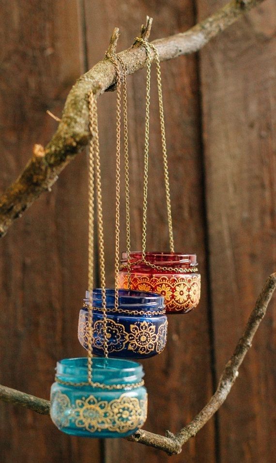 Bohemian Wedding Decor, Moroccan Outdoor Lantern Set Of Three In Colorful Outdoor Lanterns (View 13 of 15)