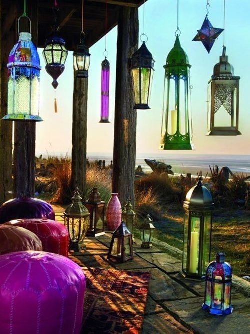 Colorful Moroccan Outdoor Lanterns. Light Up The Night Inside Colorful Outdoor Lanterns (Photo 2 of 15)