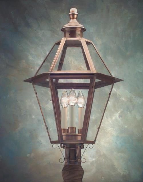 Copper Outdoor Post Lanterns & Lantern | Colonial | Williamsburg For Outdoor Post Lanterns (View 13 of 15)