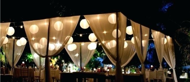 Curtains For Wedding Reception Night Outdoor Decorations With With Outdoor Indian Lanterns (Photo 15 of 15)