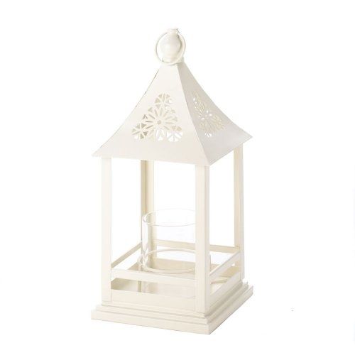 Dropshipping White Outdoor Candle Lantern, Large Metal Candle Inside White Outdoor Lanterns (Photo 14 of 15)
