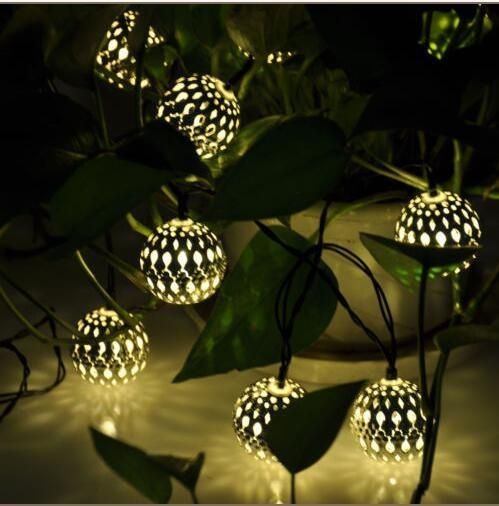 Fashion Small Ball Solar 10 Led Lights Moroccan Globe Lanterns Intended For Outdoor Ball Lanterns (View 7 of 15)