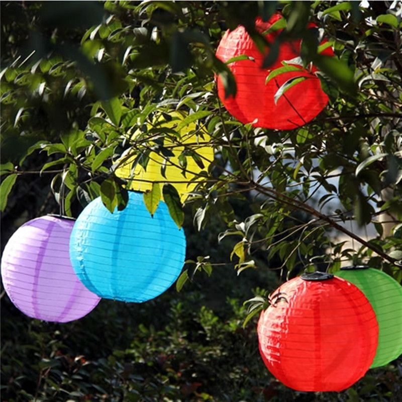 Halloween Party Led Nylon Lantern 44cm Outdoor Solar Power Chinese In Outdoor Nylon Lanterns (Photo 3 of 15)