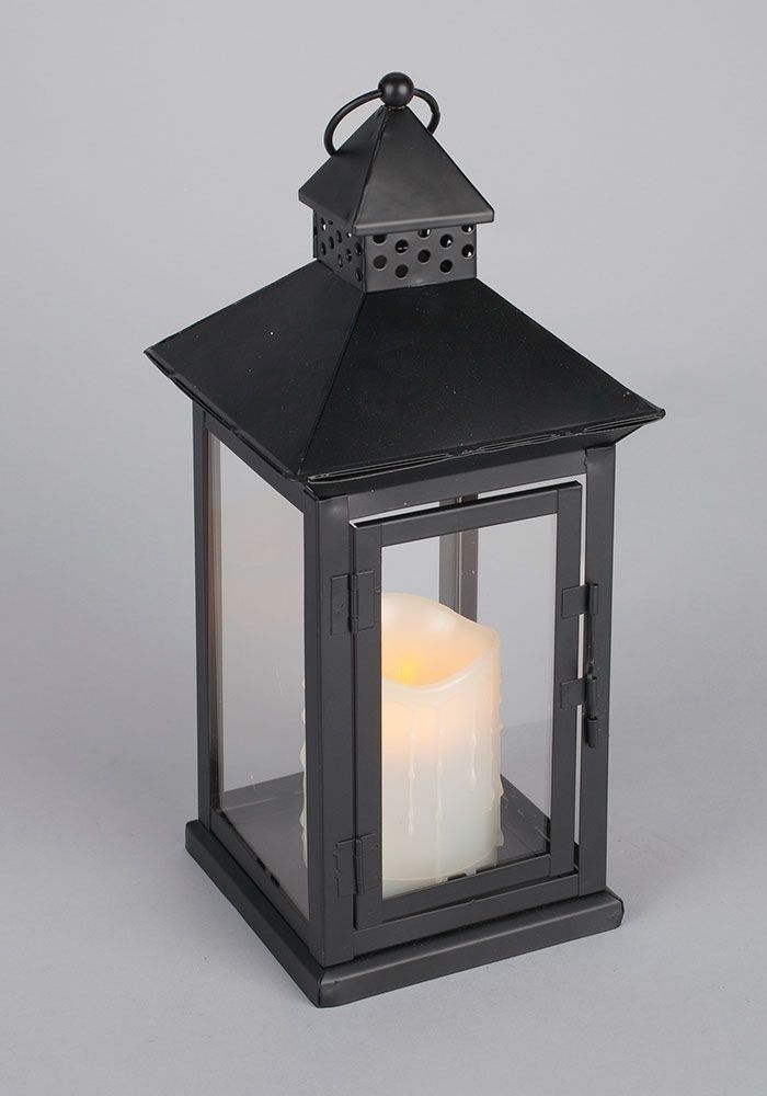 Led Metal & Resin Flameless Candle Lantern – Black, Square | Bougies Throughout Resin Outdoor Lanterns (Photo 1 of 15)