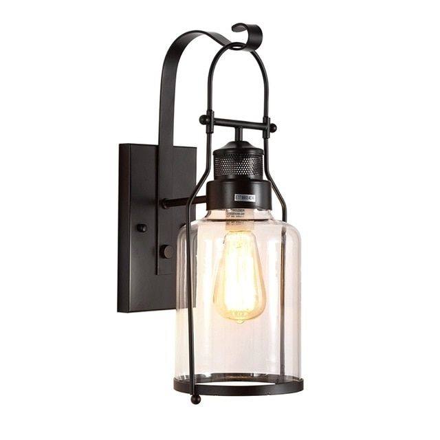 Modern Wall Lamp Glass Cover Light Diy Lighting Cafe Art Home Throughout Vintage Outdoor Lanterns (Photo 9 of 15)