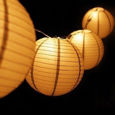 Moonbright 12" Gold Paper Lantern Outdoor String Light Set (10 Pack Throughout Outdoor Paper Lanterns (View 13 of 15)