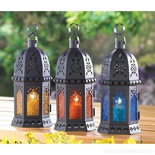Moroccan Lantern Outdoor Candle Lanterns Decorative Holder – Yellow With Regard To Yellow Outdoor Lanterns (Photo 11 of 15)