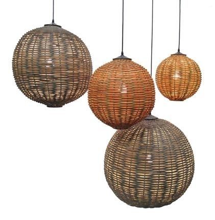 Null Biscayne 1 Light 12 In. Rattan Outdoor Pendant | Rattan With Regard To Outdoor Rattan Lanterns (Photo 10 of 15)