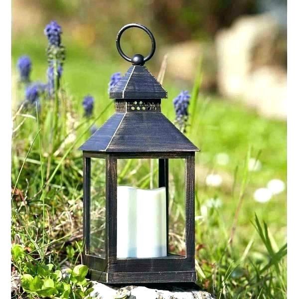 Outdoor Battery Operated Candles Glass Lantern With Solar Candle Within Outdoor Lanterns With Battery Operated Candles (Photo 7 of 15)