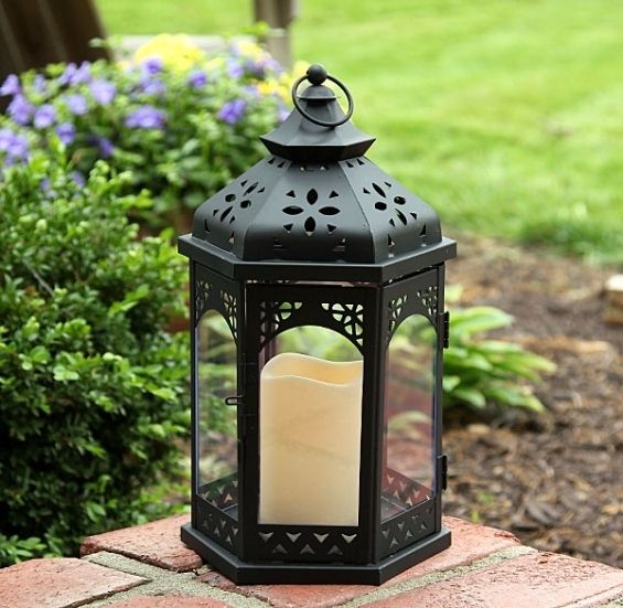 Outdoor Battery Operated Flameless Gazebo Candle Lantern 13 Inch – Timer Within Outdoor Lanterns With Battery Operated Candles (Photo 3 of 15)