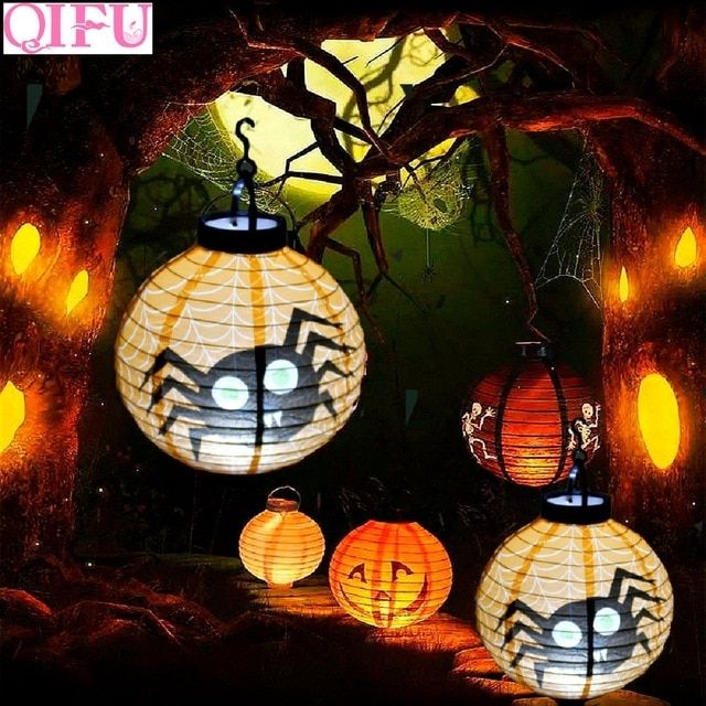 Qifu Battery Lantern With Light Pumpkin Halloween Lantern Outdoor Intended For Outdoor Paper Lanterns (View 14 of 15)