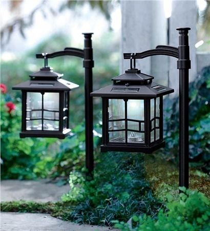Set Of 2 Led Solar Lantern With Shepherd's Hook/ground Stake With Outdoor Ground Lanterns (View 6 of 15)