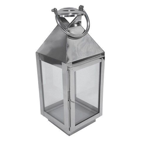 Threshold™ Lantern Stainless Steel Medium, 15" H, $19.99 Target With Regard To Outdoor Lanterns At Target (Photo 8 of 15)