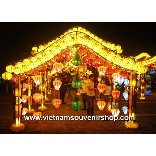 Wooden Lanterns  Vietnamese Hoian Silk Lanterns Wedding Party Throughout Outdoor Vietnamese Lanterns (View 9 of 15)