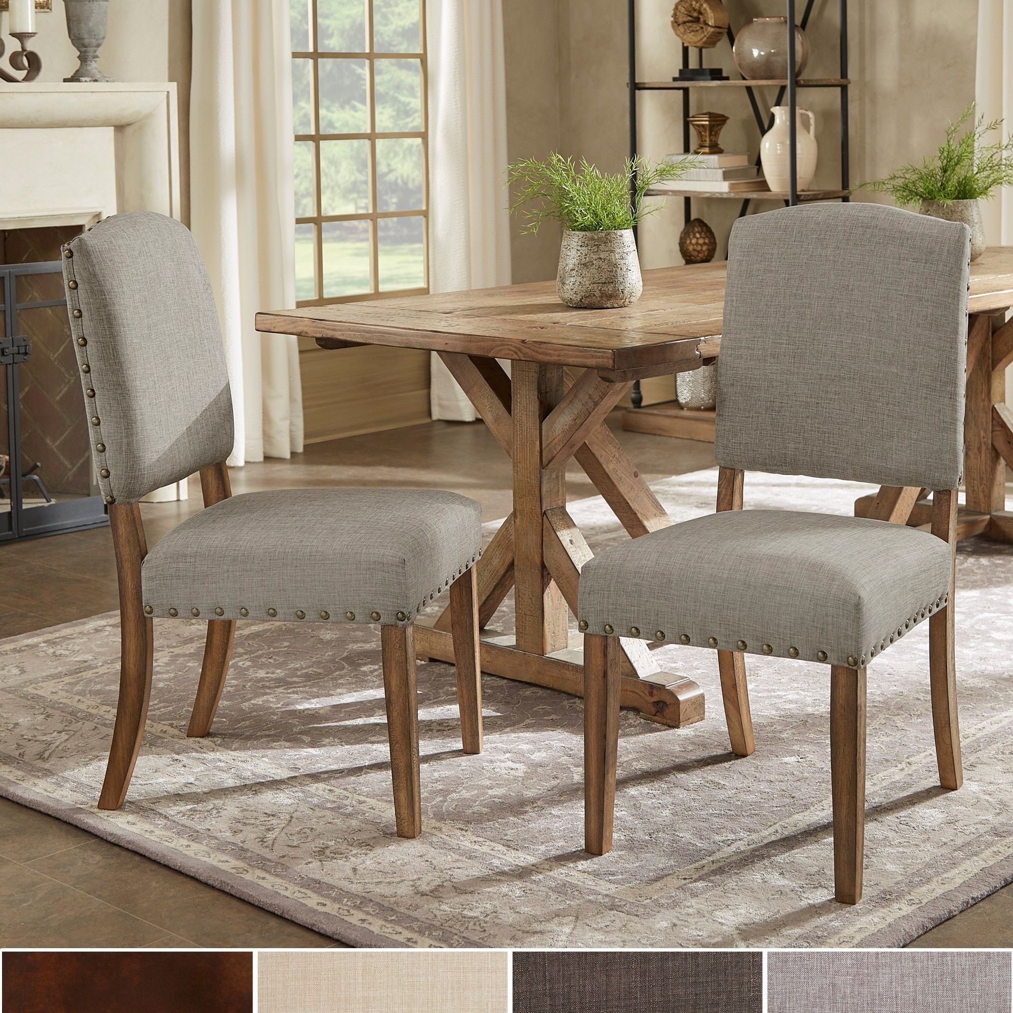 2018 Benchwright Nailhead Upholstered Dining Side Chairssignal Hills Within Caden Upholstered Side Chairs (View 19 of 20)
