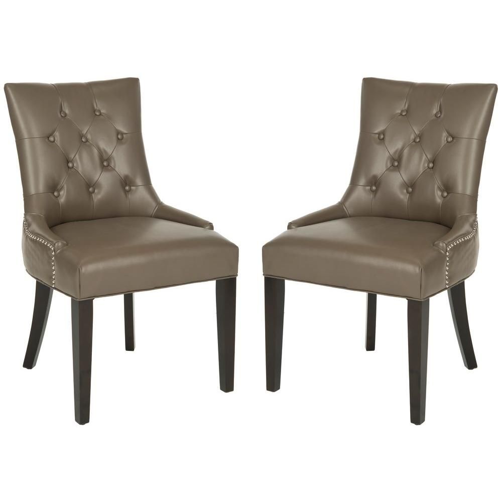 2019 Clay Side Chairs With Safavieh Abby Clay/espresso Bicast Leather Side Chair (set Of 2 (Photo 1 of 20)