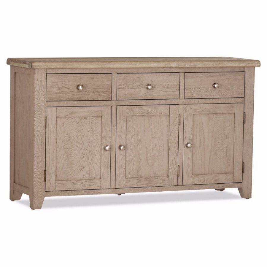 Abdabs Furniture – Scotia Grey And Whitewash 3 Door 3 Drawer Sideboard For Most Current 3 Drawer/2 Door White Wash Sideboards (Photo 3 of 20)