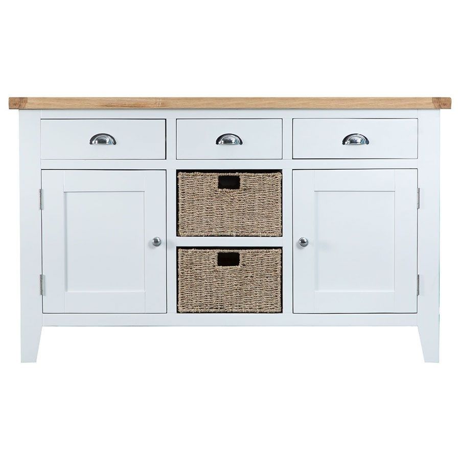 Ashdale White Large Sideboard In Most Recently Released Corrugated Natural 6 Door Sideboards (Photo 9 of 20)