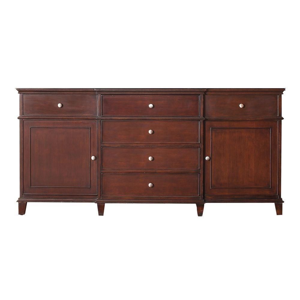 Avanity Windsor 72 In. W X 22.5 In. D X 34 In. H Vanity Cabinet In With Best And Newest Brown Wood 72 Inch Sideboards (Photo 1 of 20)