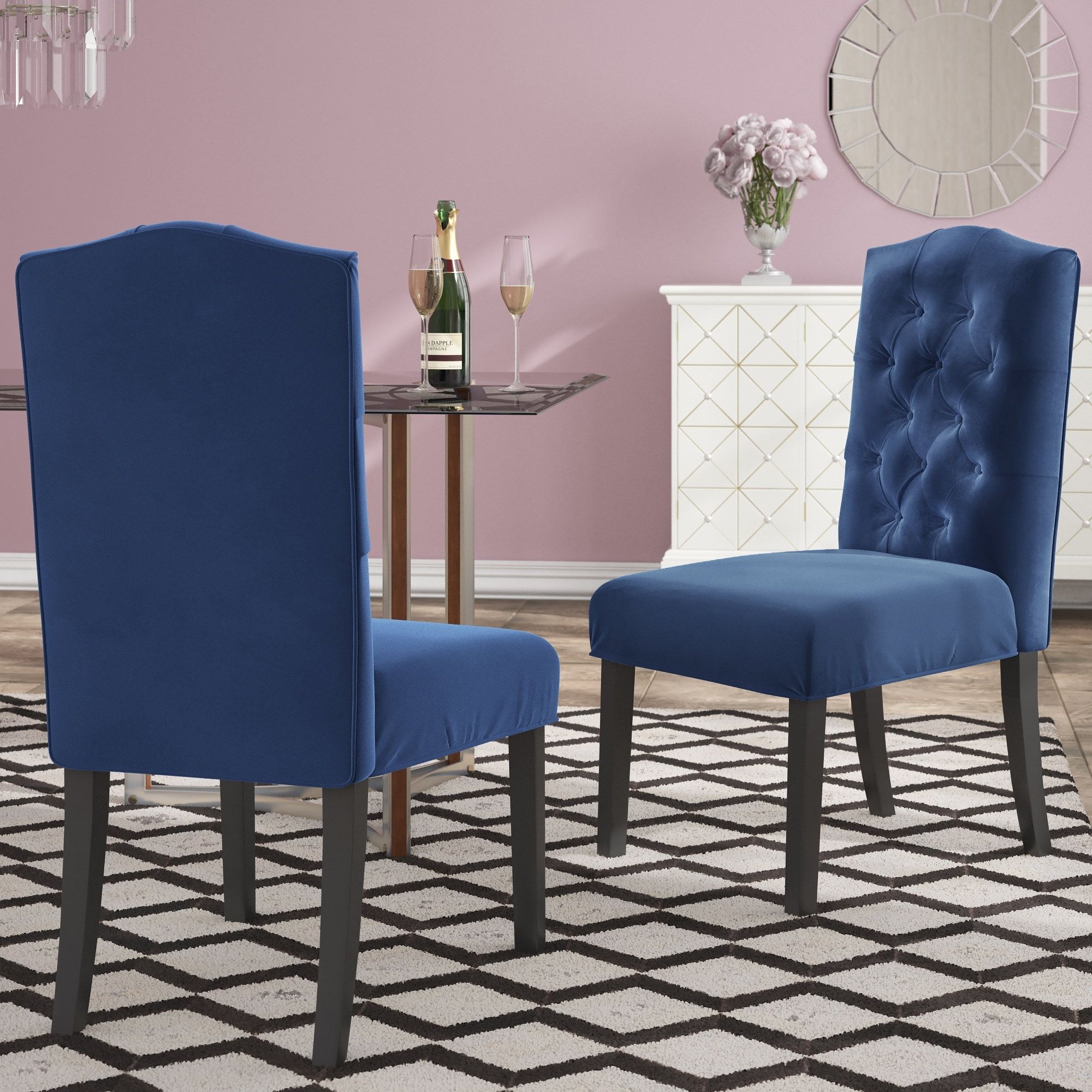 Best And Newest House Of Hampton Menard Traditional Upholstered Dining Chair For Caden Upholstered Side Chairs (View 9 of 20)