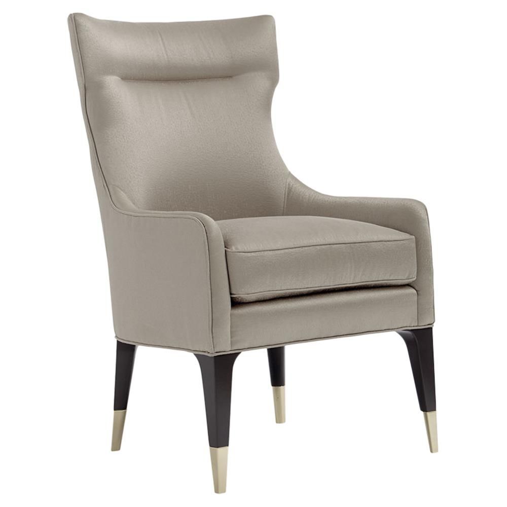Best And Newest Laurent Upholstered Side Chairs With Weiss Modern Classic Wingback Taupe Upholstered Arm Chair (View 8 of 20)