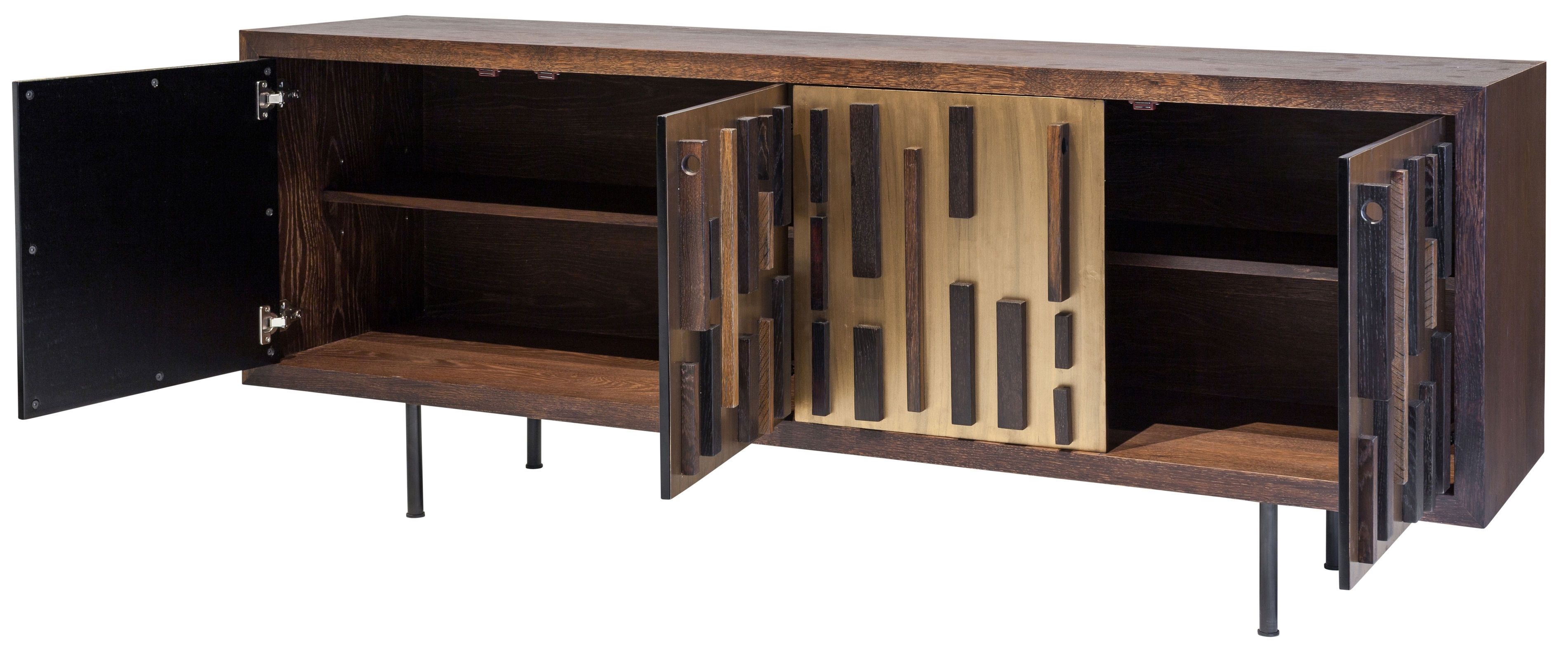 Blok Buffet Sideboard In Seared Oak And Black Cast Iron Legs (wide Intended For Current Black Oak Wood And Wrought Iron Sideboards (View 1 of 20)