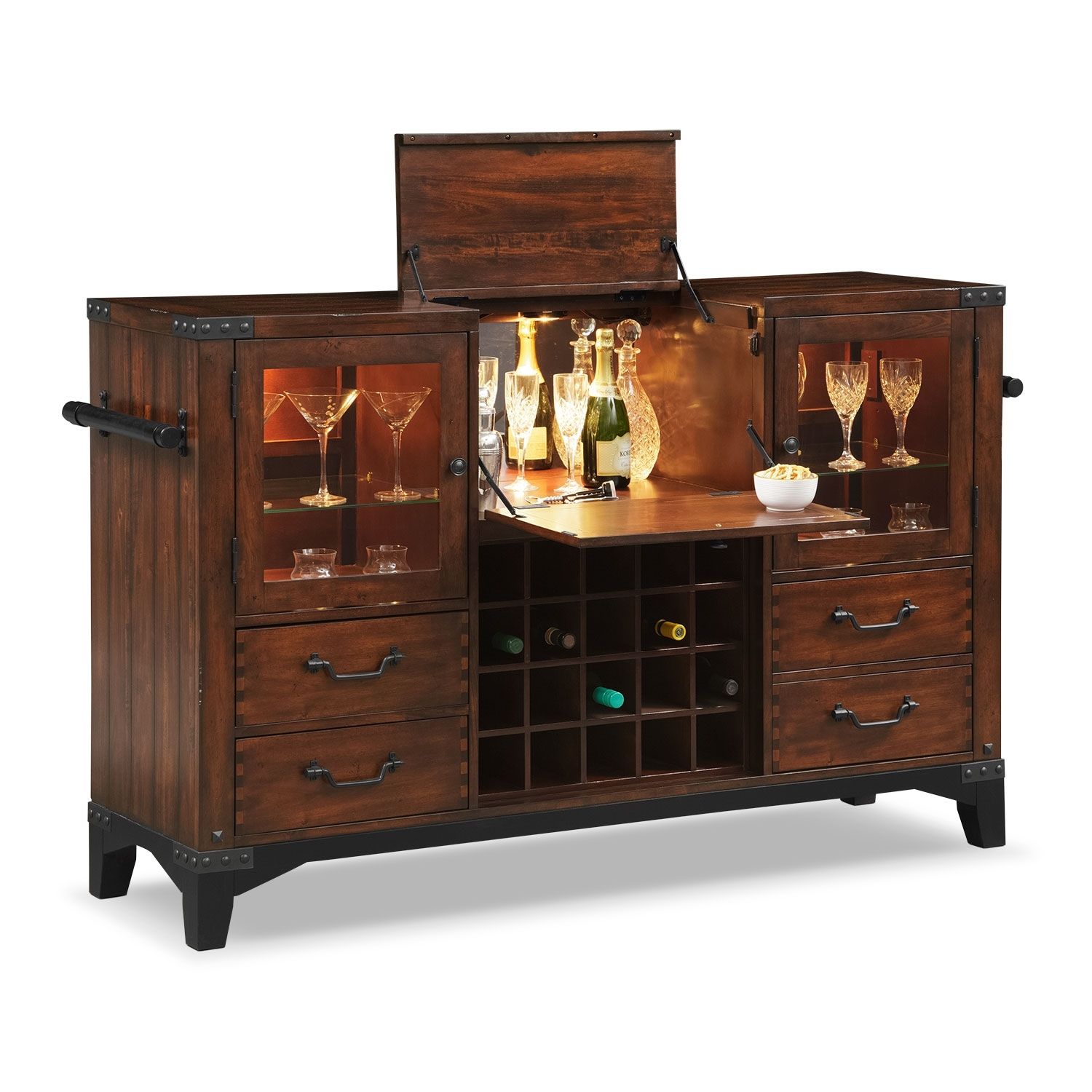 Buffet & Sideboard Cabinets | Value City Furniture And Mattresses Pertaining To Latest Vintage 8 Glass Sideboards (View 3 of 20)
