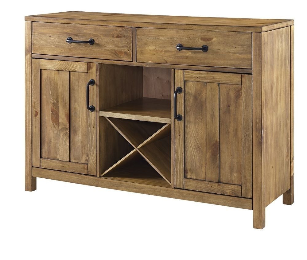 Buffet Table With Wine Rack Dining Room Storage Sideboard Cabinet Intended For 2018 Natural Oak Wood 78 Inch Sideboards (Photo 6 of 20)