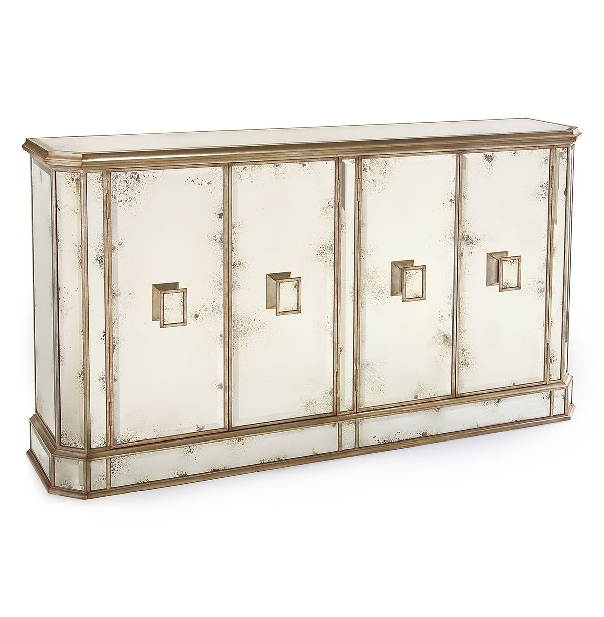 Buffets & Sideboards | Kathy Kuo Home Throughout 2017 Aged Mirrored 4 Door Sideboards (View 11 of 20)