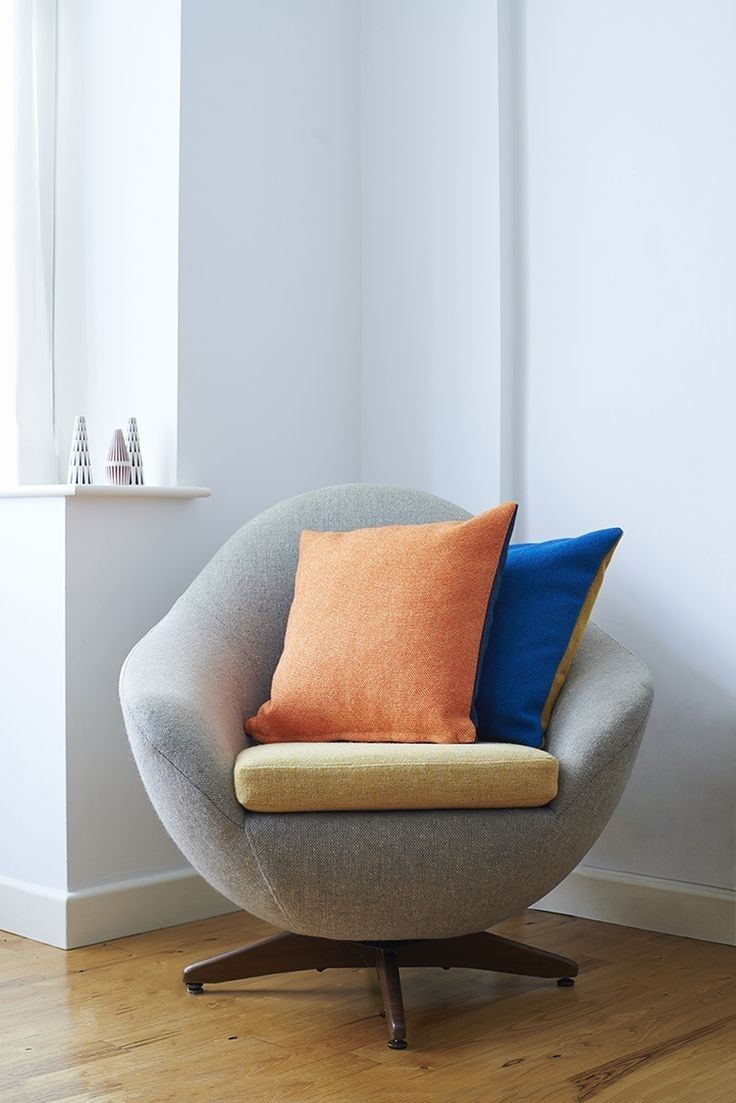Bute Fabric Tweed Twin Tone Cushion: Seville Orange & Mallard Blue Within Trendy Mallard Side Chairs With Cushion (View 10 of 20)