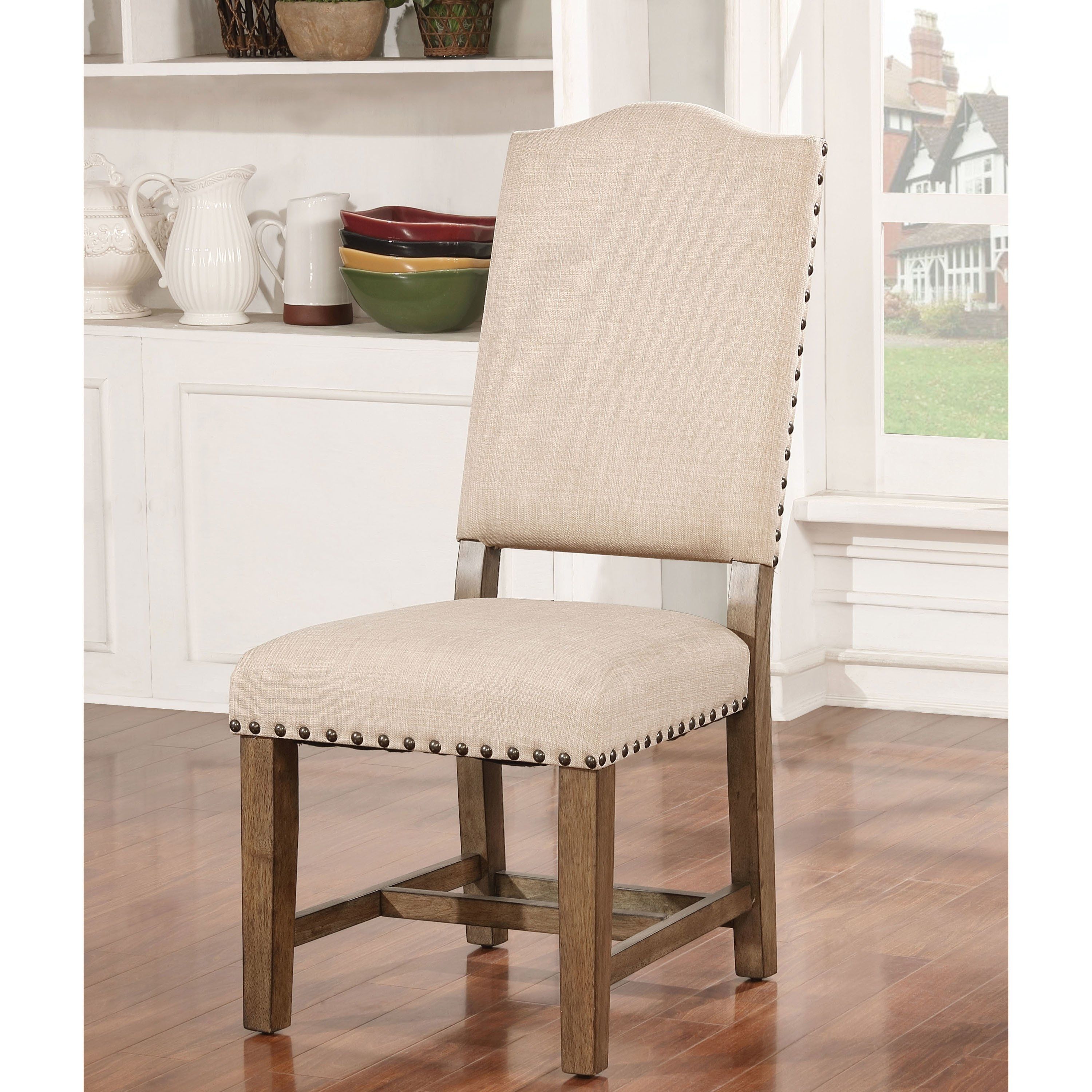 Cooper Upholstered Side Chairs Inside Most Current Shop Furniture Of America Cooper Rustic Light Oak Side Chair (set Of (View 9 of 20)