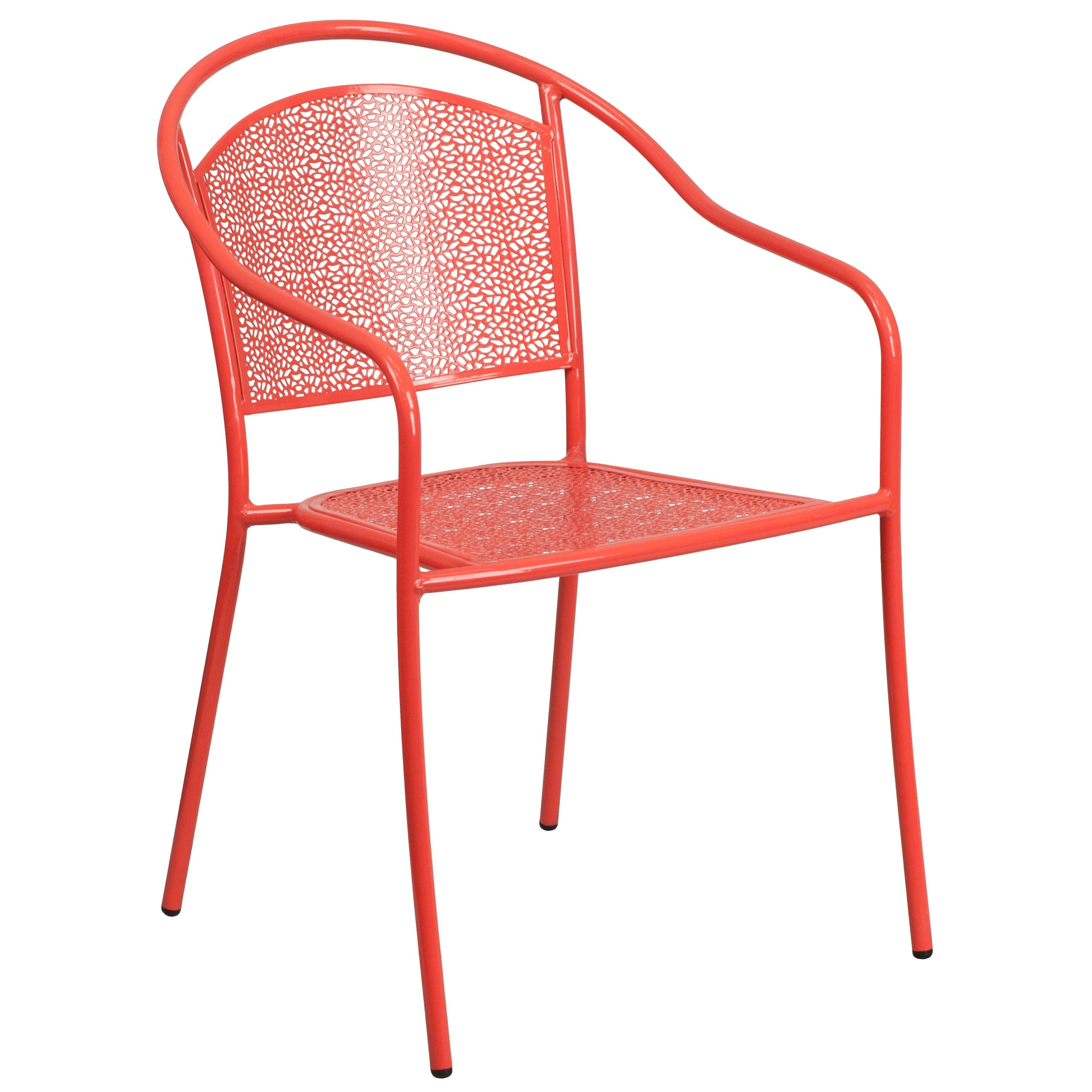 Cora Ii Arm Chairs Within 2018 Flash Furniture Coral Indoor Outdoor Patio Arm Chair With Round Back (Photo 20 of 20)