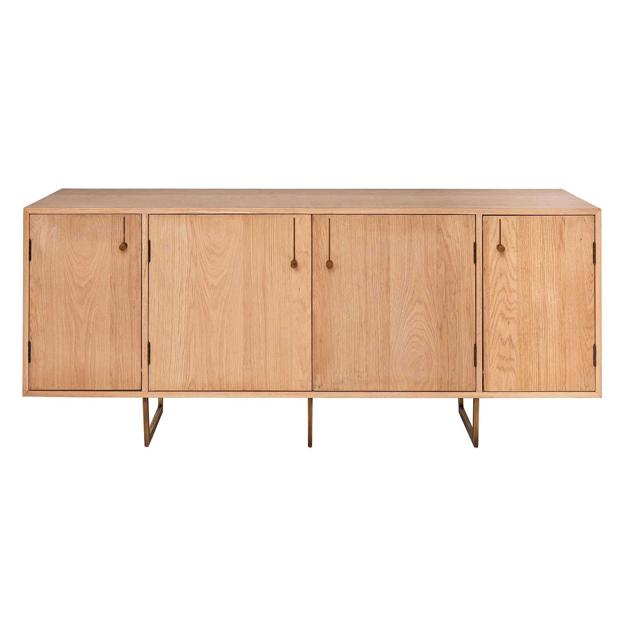 Cosmo Sideboard, Golden Oak And Brass | Sideboards | Dining Room Inside Latest Burnt Oak Wood Sideboards (View 6 of 20)