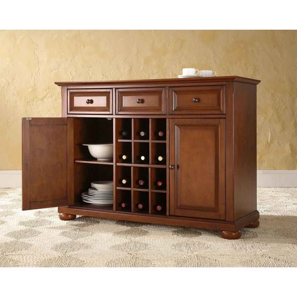 Crosley Alexandria Cherry Buffet Kf42001ach – The Home Depot In Most Popular Amos Buffet Sideboards (Photo 3 of 20)