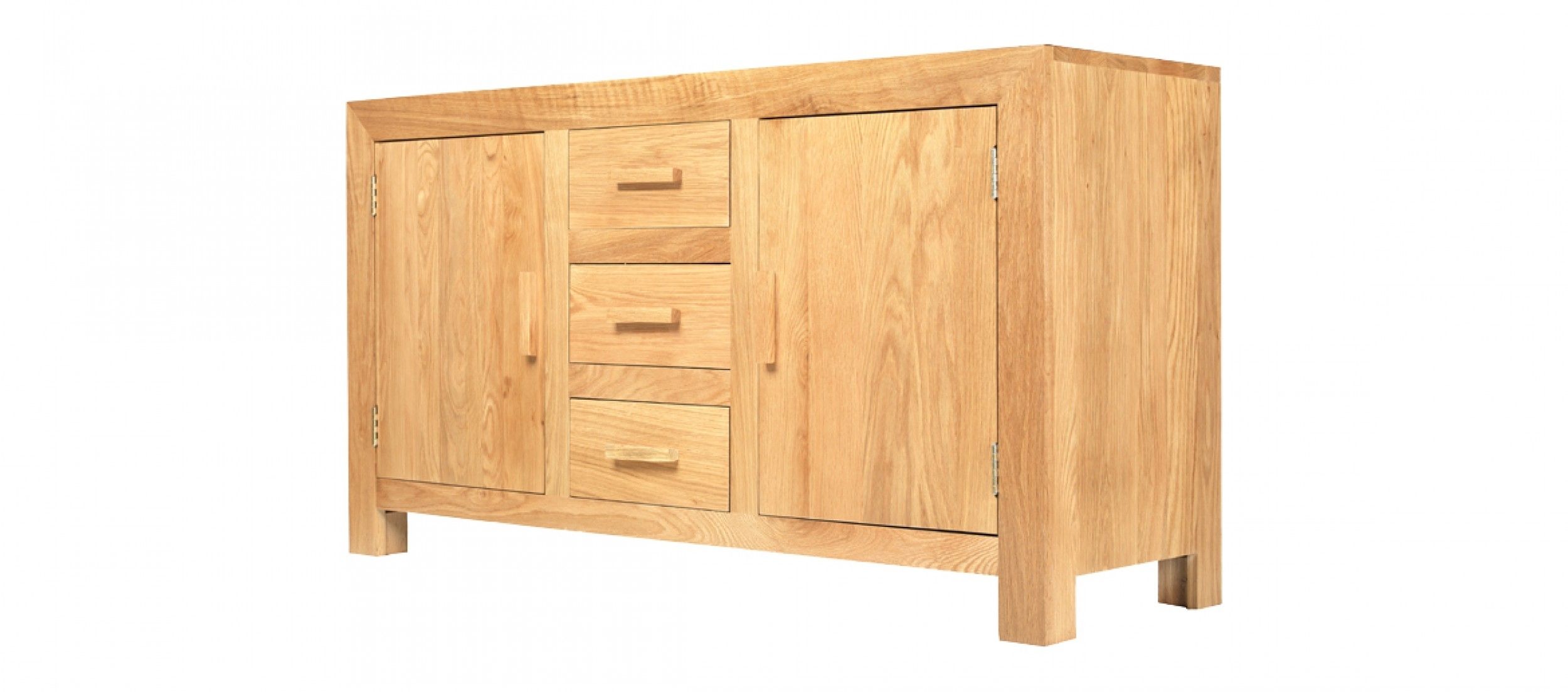 Cube Oak Large Sideboard | Quercus Living Within Best And Newest 4 Door/4 Drawer Cast Jali Sideboards (View 14 of 20)