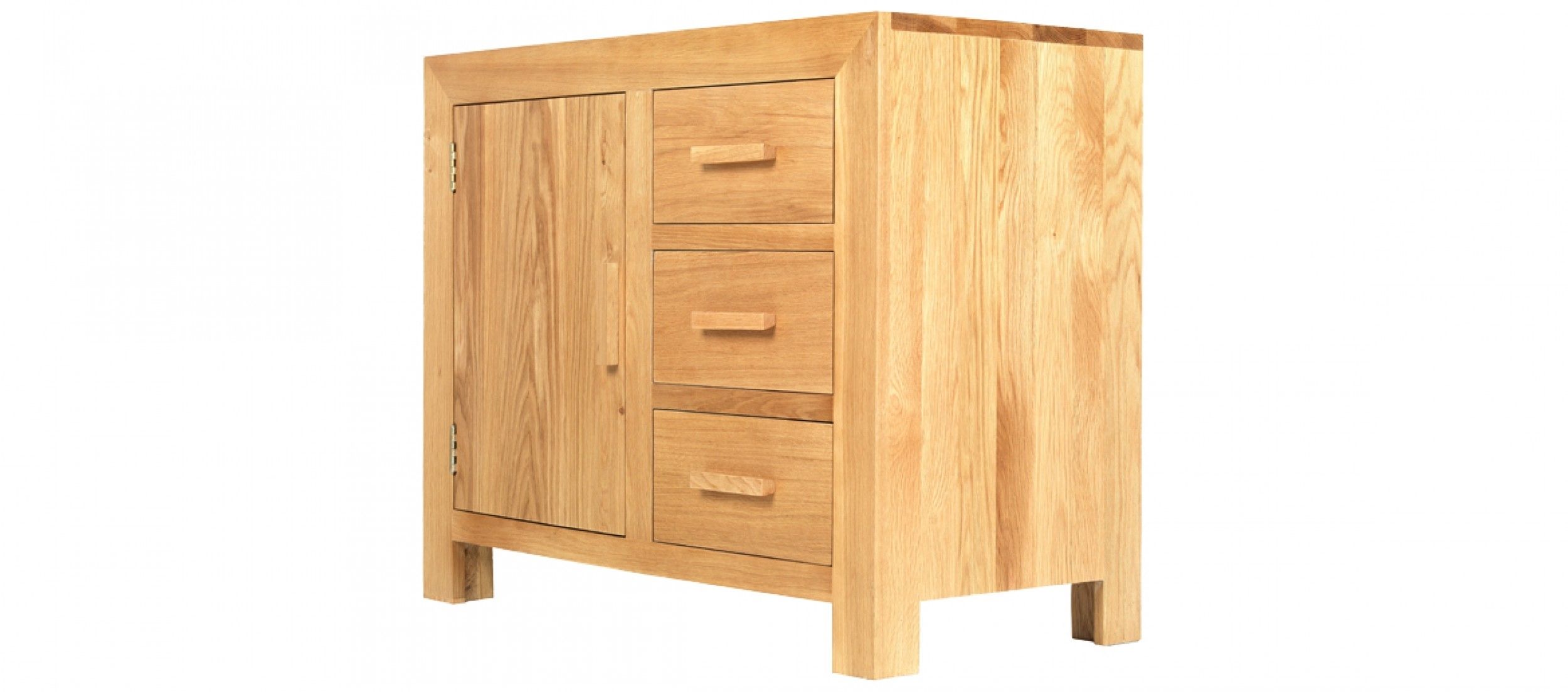 Cube Oak Small Sideboard | Quercus Living Throughout Newest 4 Door/4 Drawer Cast Jali Sideboards (View 18 of 20)